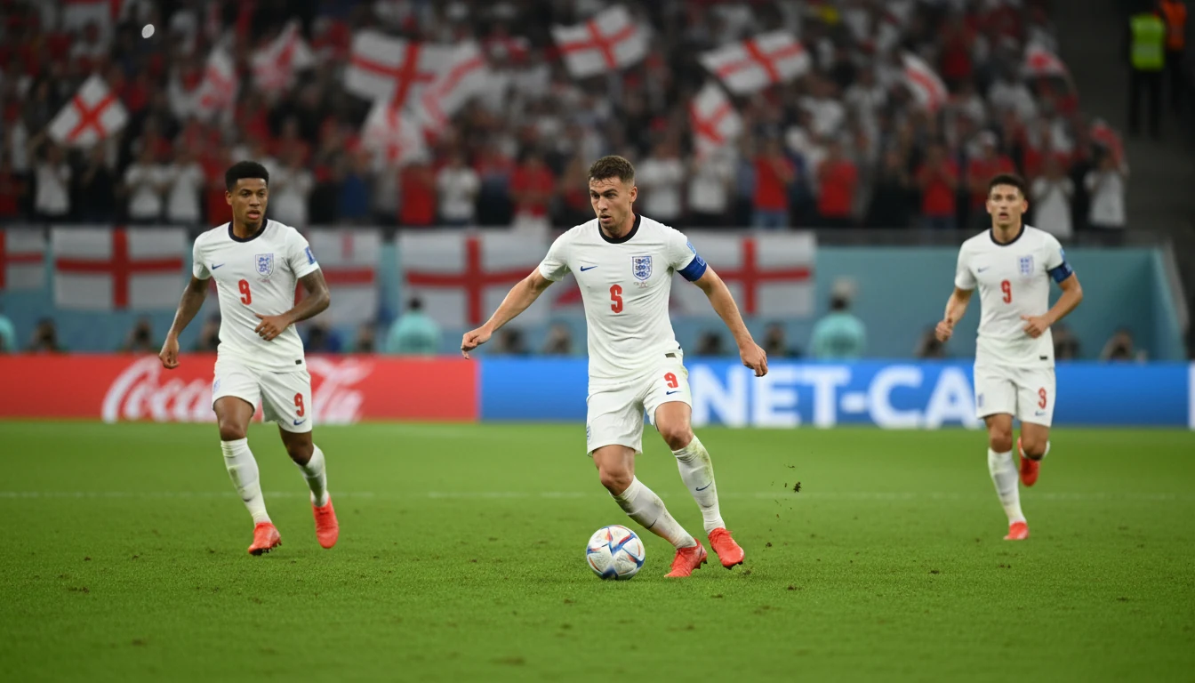 Engels nationaal voetbalteam in actie