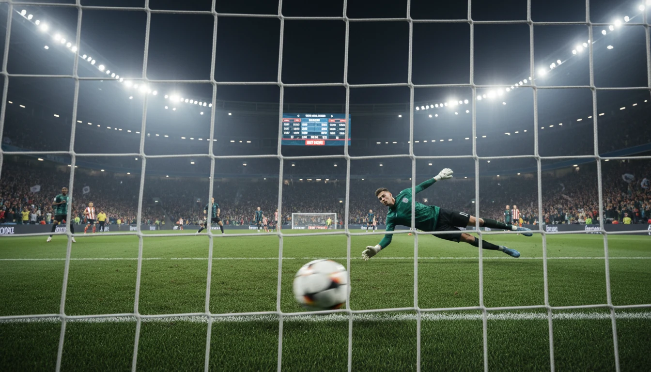 Voetbalwedstrijd met weddenschapsopties op scherm