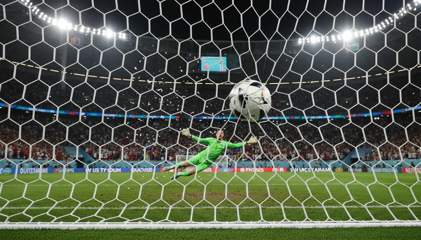 Doelpunt moment in voetbalwedstrijd