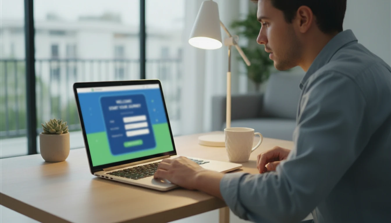 Nieuwe speler opent account op bookmaker website