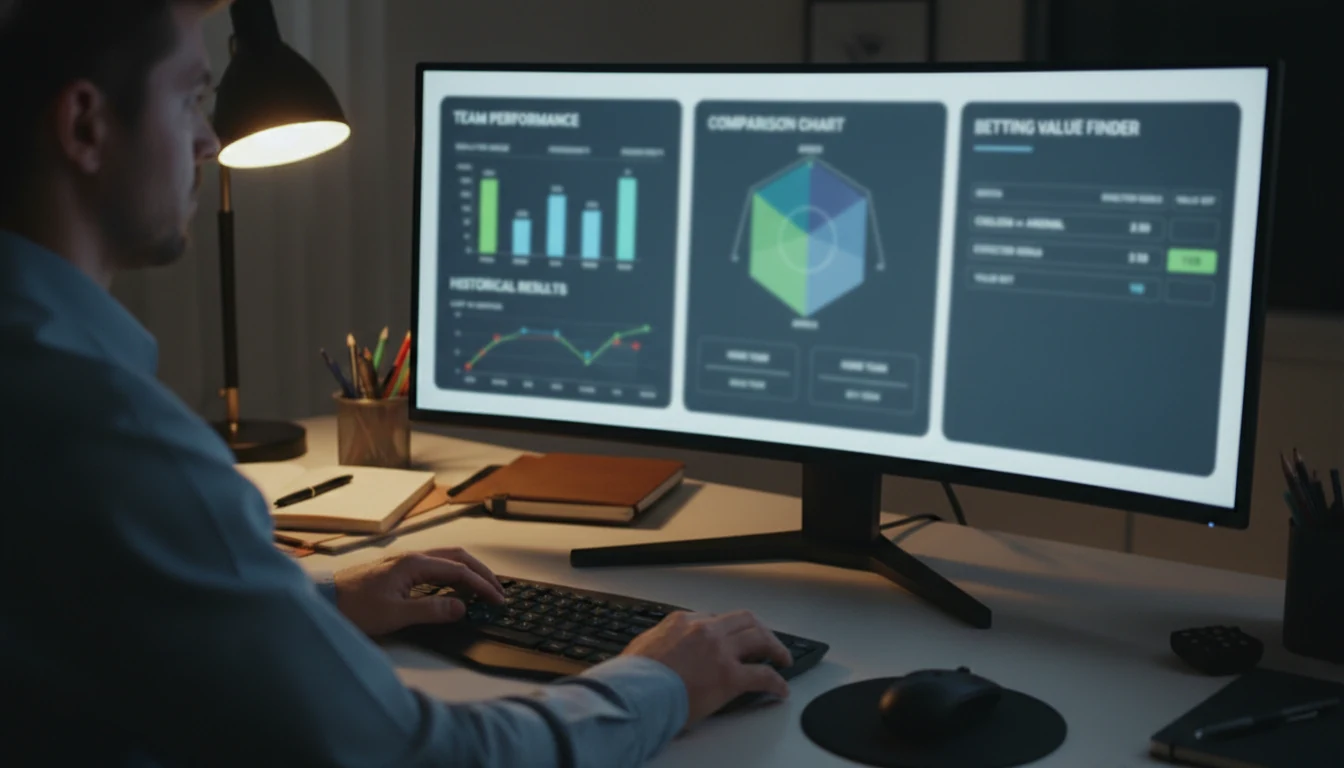 Analyse van voetbalstatistieken op computerscherm